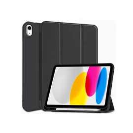 APPLE IPAD 10.9 (2022) TABLET TOK (SMART CASE) ON/OFF FUNKCIÓVAL, APPLE PENCIL TARTÓVAL - BLACK (ECO