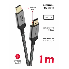 Swissten HDMI kábel, HDMI/HDMI 4K 60Hz, 1m