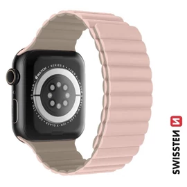 Apple Watch mágneses szilikon szíj 38/40/41 mm, púderrózsaszín/cappuccino