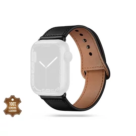 APPLE WATCH VALÓDI BŐRBŐL KÉSZÜLT ÓRASZÍJ - TECH-PROTECT LEATHERFIT - 38/40/41 MM - FEKETE