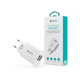 Devia hálózati töltő adapter 2xUSB-A  12W/5W