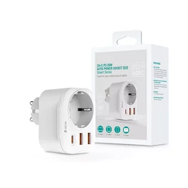 Devia hálózati csatlakozóaljzat(konnektor) + 2xUSB-A + USB-C 20W  (400W,250V-16A)
