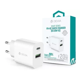 Devia hálózati töltő adapter USB-A +USB-C 20W