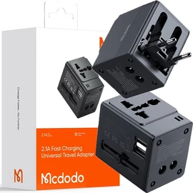 Utazási adapter McDodo 2.1A gyorstöltés (UNIVERZÁLIS)