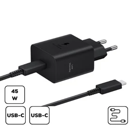 SAMSUNG HÁLÓZATI ADAPTER KÁBELLEL, 45W PD USB-C, FEKETE