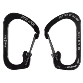 Nite Ize SlideLock karabiner #2 méret, fekete (CSL2-01-R6)