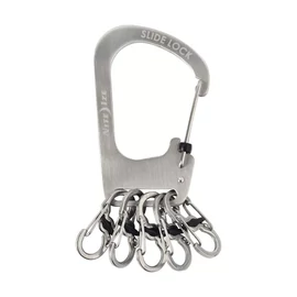 Nite Ize SlideLock® Reteszelhető KeyRack acél kulcstartó 5 db - MicroLock acél karabinerrel