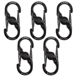 Nite Ize S -Biner® Microlock® acél - 5db/csomag - fekete