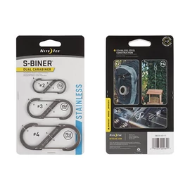 Nite Ize S -Biner® acél dupla karabiner kombó - 3-as csomag - acél