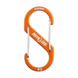 Nite Ize SBA3-19-R6 S-BINER® ALUMÍNIUM S (DUPLA) KARABINER #3 - NARANCSSZÍN