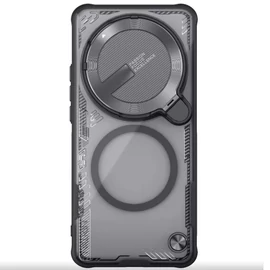 Nillkin Iceblade Prop Xiaomi 15 Ultra mágneses szilikon tok, fekete-átlátszó