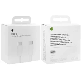 APPLE adatkábel (Type-C - Type-C, 240W, PD gyorstöltő, 200cm, szőtt borítás) FEHÉR