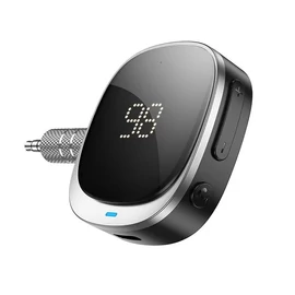 HOCO bluetooth adapter Type-C aljzat (3.5mm jack csatlakozó, v5.3, LED kijelző) FEKETE