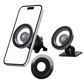 SPIGEN MFT13 autós tartó (szellőzőre, műszerfalra, öntapadó, 360°, MagSafe) EZÜST
