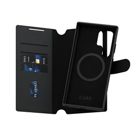 PANZERGLASS CARE TANGO TWO-IN-ONE Samsung S24 Ultra tok álló, bőr hatású (FLIP, MagSafe) FEKETE
