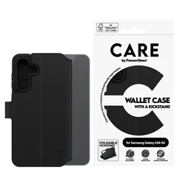PANZERGLASS CARE WALLET tok álló, bőr hatású Samsung A56 FEKETE