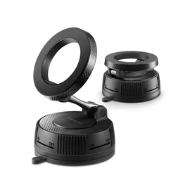 SPIGEN MFT36 autós tartó (szellőzőre, műszerfalra, tapadókorongos, 360°, mágneses) FEKETE