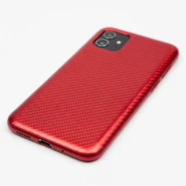 GIZMOprotect texturált piros carbon mintás telefon hátlapi fólia