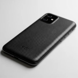 GIZMOprotect texturált fekete bőr mintás telefon hátlapi fólia