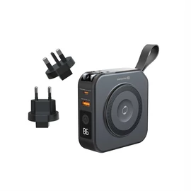 Swissten power bank all-in-one pro cserélhető AC csatlakozókkal (US, EU, UK) 10000 mAh, 20W