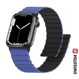Apple Watch mágneses szilikon szíj 38/40/41 mm, kék/fekete