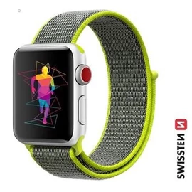 Apple Watch tépőzáras nylon szíj 42/44/45/49 mm, fényes zöld
