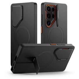 TECH-PROTECT Kevlar Aura MagSafe Samsung Galaxy S25 Ultra készülékhez tok fekete/narancssárga