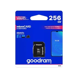 Goodram microSDHC 256GB Class 10 memóriakártya SD adapterrel