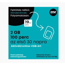 SIM One aktiválatlan sim kártya 2GB(+1GB) adat és 100 perc kiinduló kerettel