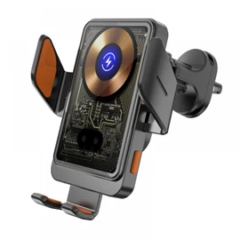 Autós telefontartó szellőzőrácsra wireless töltő funkcióval átlátszó