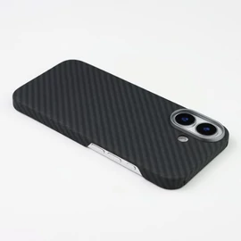 Mágneses aramid karbon tok, iPhone 17, Fekete