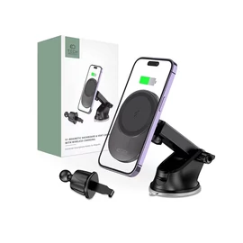 Tech-Protect vezeték nélküli, (magsafe) autós tartó szélvédőre / műszerfalra / szellőzőrácsra