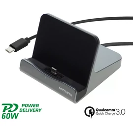 4smarts VoltDock USB-C asztali tablet töltő állvány, 60W, ezüst