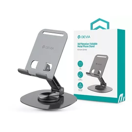 Devia Kintone Series összecsukható asztali 360° fokban elfordítható fém telefon tartó szürke