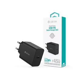 Devia Rocket Series 45W PD hálózati gyorstöltő adapter Type-C - fekete