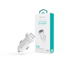 DEVIA SMART DUAL USB SZIVARGYÚJTÓS TÖLTŐ ADAPTER - DEVIA SMART SERIES CAR CHARGER - 5V/3,1A - WHITE