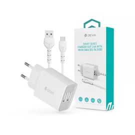 Devia Smart Series 12W 2xUSB hálózati töltő adapter + USB/microUSB kábel 1m