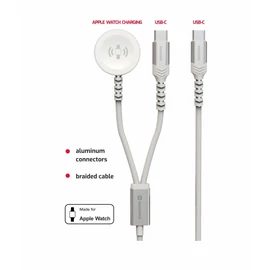 Swissten 2in1 Apple Watch & USB-C kábel  FEHÉR