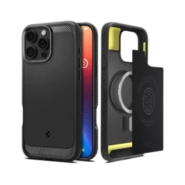 Spigen Rugged Armor MagFit Apple iPhone 16 Pro Max tok - Matte Black, (fekete)