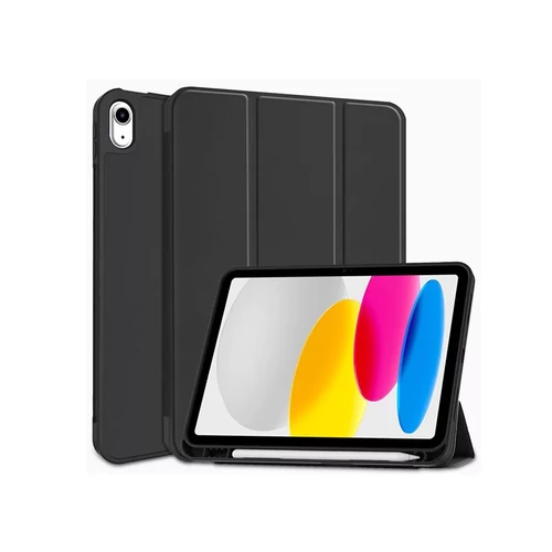 APPLE IPAD 10.9 (2022) TABLET TOK (SMART CASE) ON/OFF FUNKCIÓVAL, APPLE PENCIL TARTÓVAL - BLACK (ECO