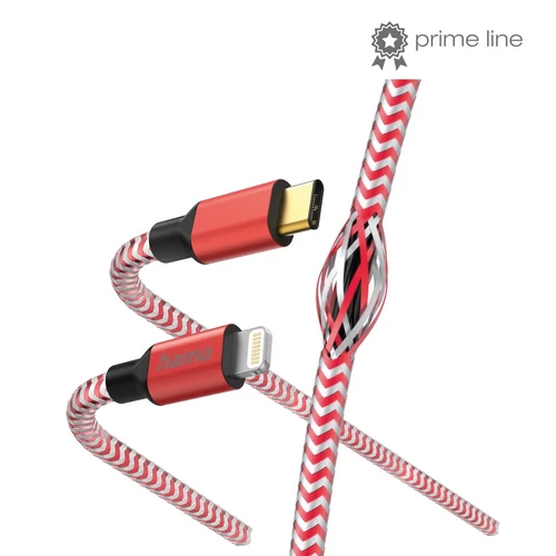 FIC E3 ADATKÁBEL USB TYPE-C LIGHTNING "REFLECTIVE" 1,5M, PIROS