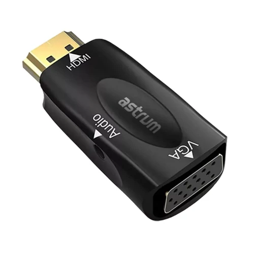 Astrum DA480 HDMI - VGA + 3.5mm Jack adapter fekete