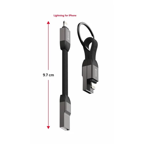 Swissten mágneses töltőkábel kulcstartó, USB-A/lightning 9,7 cm