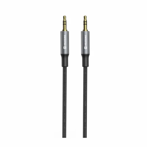 Swissten audio kábel, textil, JACK (male)/JACK (male), 1,5m, fekete