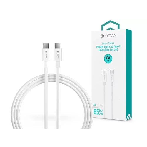 Devia Smart Series 60W Type-C/Type-C adat- és töltőkábel 2m - fehér