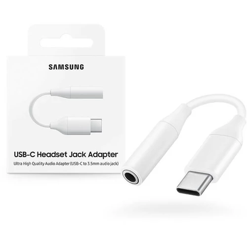 Samsung gyári Type-C - 3,5 mm jack átalakító adapter - fehér