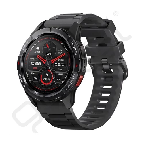 MIBRO WATCH GS ACTIVE okosóra (szilikon szíj, aktivitásmérő, pulzusmérő, GPS, 5 ATM, vízálló) FEKETE