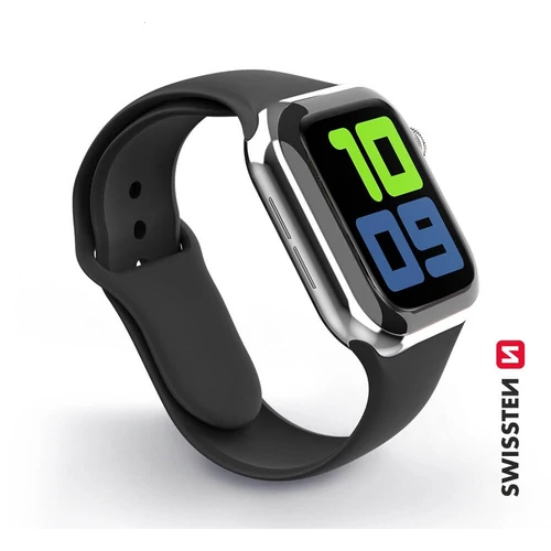 Apple Watch szilikon szíj, 42-44 mm, fekete