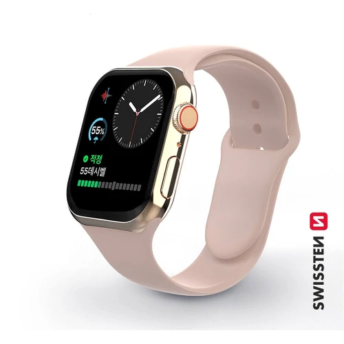 Apple Watch szilikon szíj, 42-44 mm, rózsaszín homok