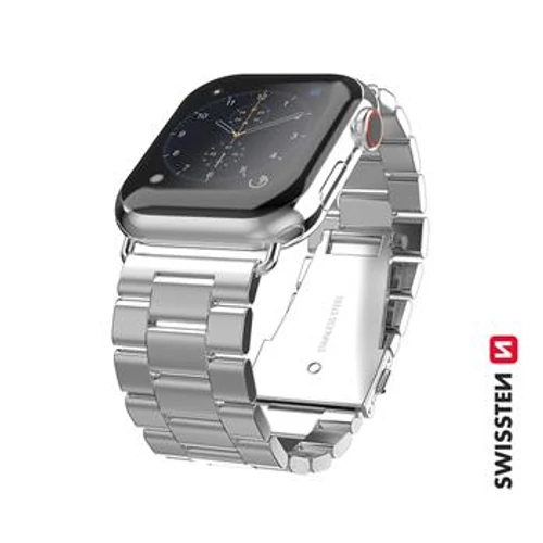 Swissten Apple Watch fém szíj, 38-40 mm, ezüst